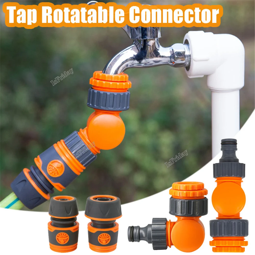 

180° Watering Rotatable Garden Supplies Control Valve Faucet Water Tap Splitter Irrigation Faucet Quick Water Connector 1/2" 3/4