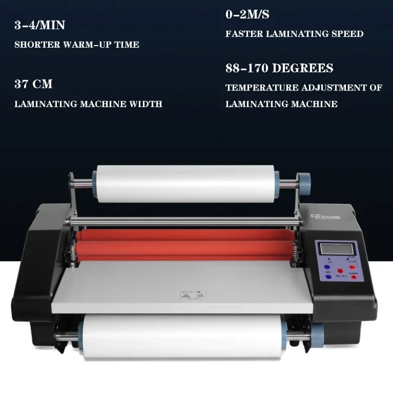 FM360 Electric Plastic Film Laminator 600W Double-Sided Hot And Cold Laminating Self-Adhesive Photo Laminating Machine