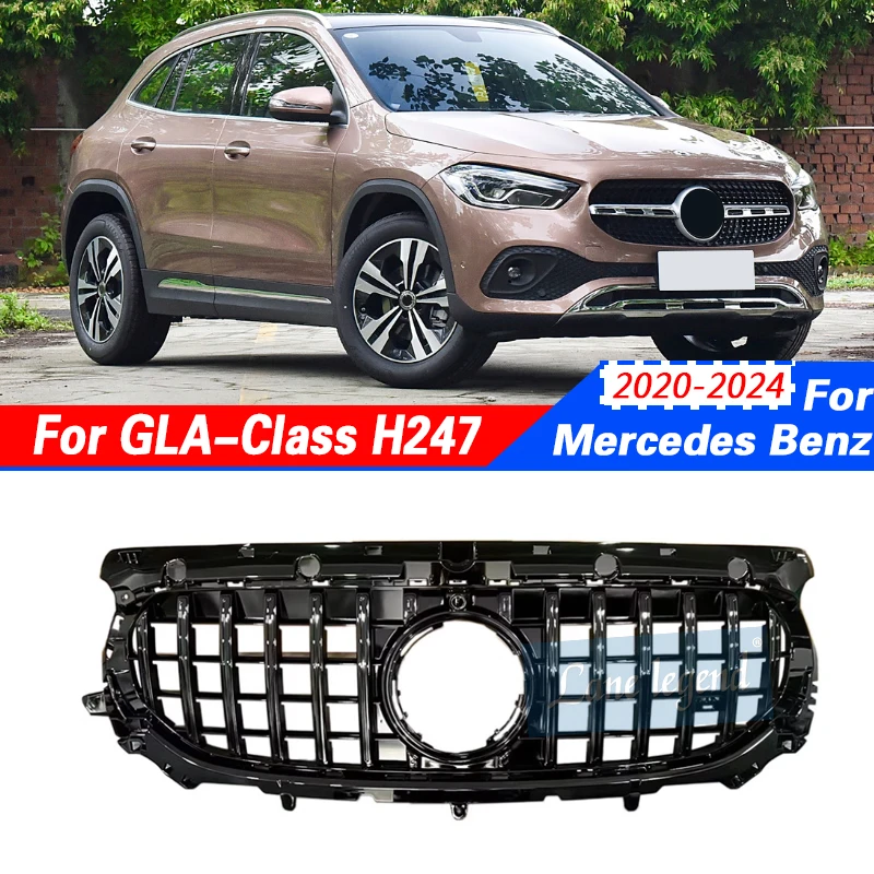 Front Bumper Grille for Mercedes New GLA Class H247 GLA250 GLA200 AMG Line 2020-2024 Centre Panel Upper Grill