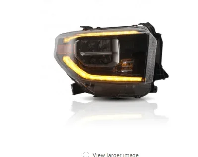 AIROW Full LED Head Lamp for Toyota Tundra 2014-up YZ Black Housing Turn signal with Sequential Indicator