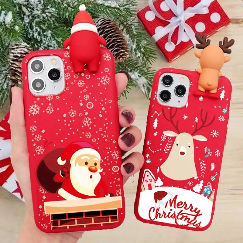 Christmas Reindeer Case For Redmi Note 12 10 11 11S 10S 9 9S 8 9T 7 Pro 9C 9A 10C 11T Poco X5 X3 X4 Pro M4 Mi 11 Lite Tpu Cover