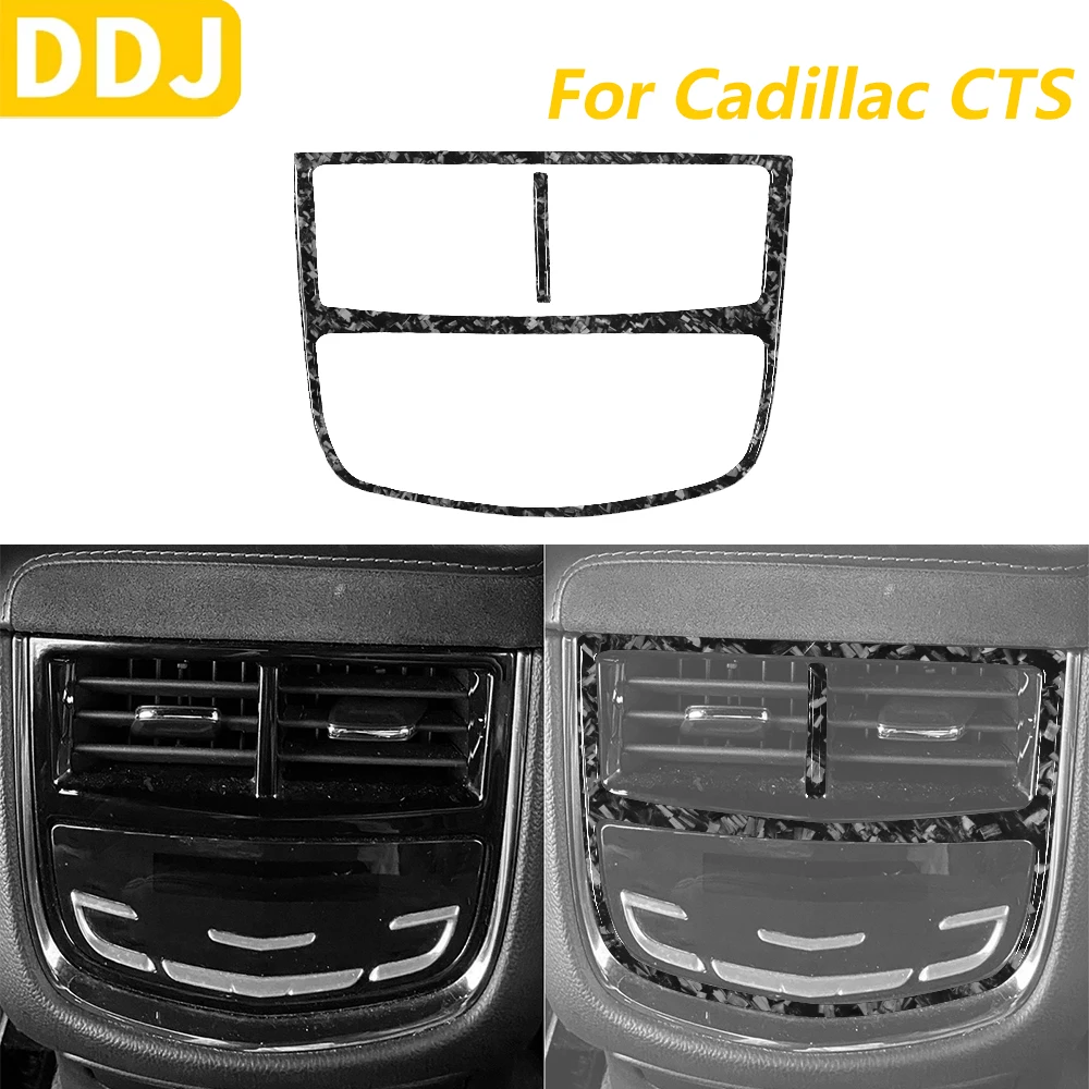 

Для Cadillac CTS 2014-2019 кованое углеродное волокно, заднее вентиляционное отверстие для кондиционера, рамка, крышка панели, накладка, автомобильные аксессуары, наклейка