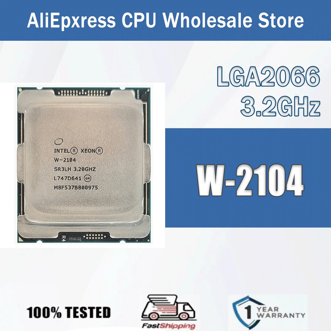 Intel Xeon W-2104 3.2 جيجا هرتز 4 النوى 4 المواضيع 8.25 ميجابايت 14 نانومتر 120 واط واط 2104 معالج وحدة المعالجة المركزية للكمبيوتر خادم W2104 حزمة LGA 2066