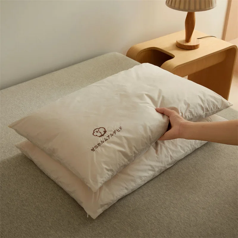 

2024 new cotton bags inside and outside test maternal and infant grade embroidery hotel pillow pillow core