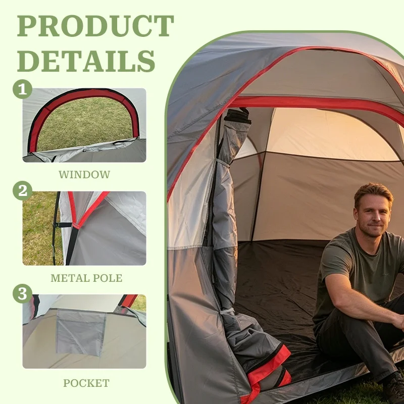 8-10 Person Camping Tent for Multi-Generational Families, Large Room Shelter, Spacious Tent for Family Reunions