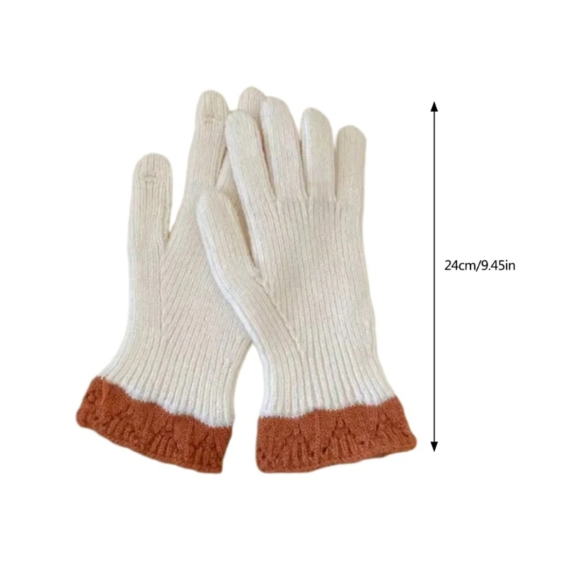 Guantes punto con estilo, guantes cálidos unisex para adolescentes, guantes uso informal para invierno