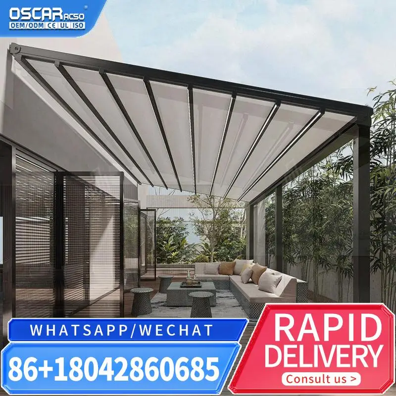 Adjustable Tilt & Wind Sensor Smart Motorized Retractable Awnings Innovative & Durable Shades & Canopies For Patio Deck Balcony