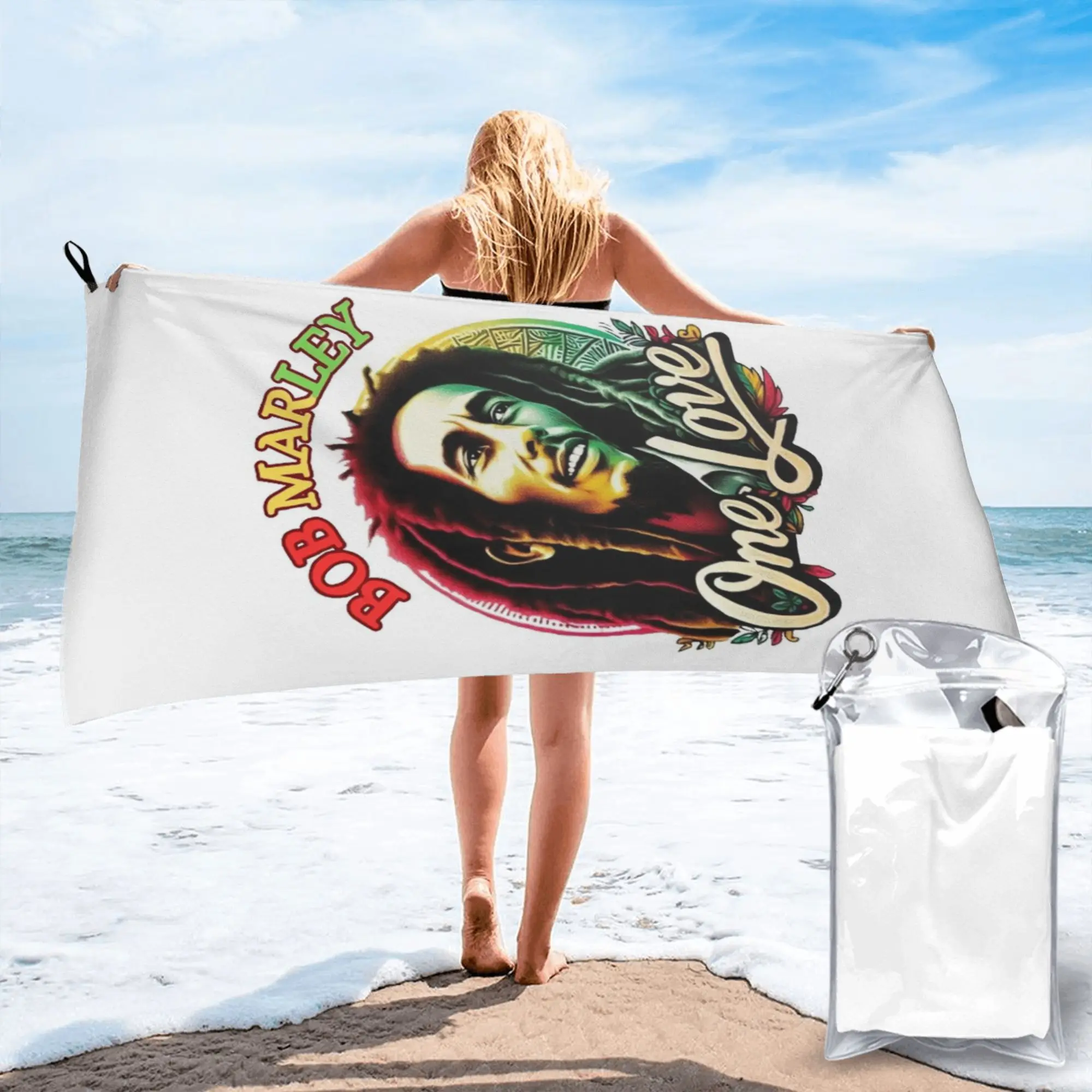 Jamaica Reggae Rock Bob Marley Beach Towel Soft Microfiber Quick Dry Absorbent Quick Towels For Yoga