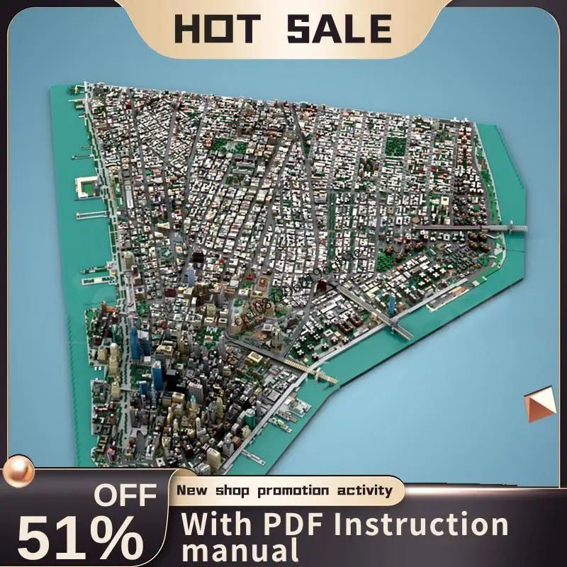 

Новинка, хит продаж, 60956 шт., вид на город, Moc, модульная нижняя городская модель Manhattan, пазлы на заказ, креативные идеи «сделай сам», детские игрушки, подарок на день рождения