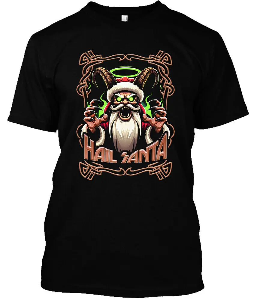 Christmas HAIL SANTA Satanism Dark Xmas Costume T-Shirt For Men Clothing Women Tees High Quality 100%Cotton Short Sleeve