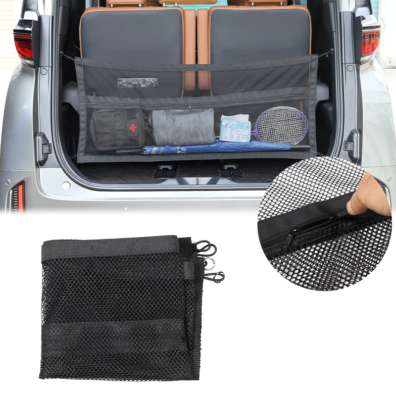 For Toyota Alphard Vellfire 40 Series 2023+ 1Pc Polyester Trunk Vertical Storage Net Cargo Organizer Anti-Drop Mesh