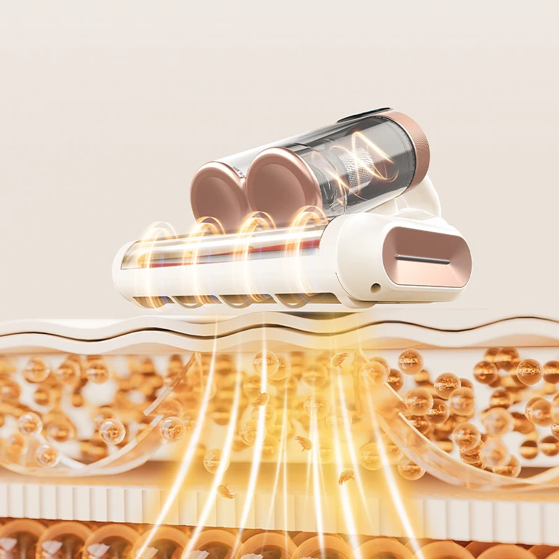 Mattress Vacuum Cleaner 15Kpa Suction UV-C Light Ultrasonic Heating 400W Handheld High-Efficiency Dual-Cyclone HEPA Filter