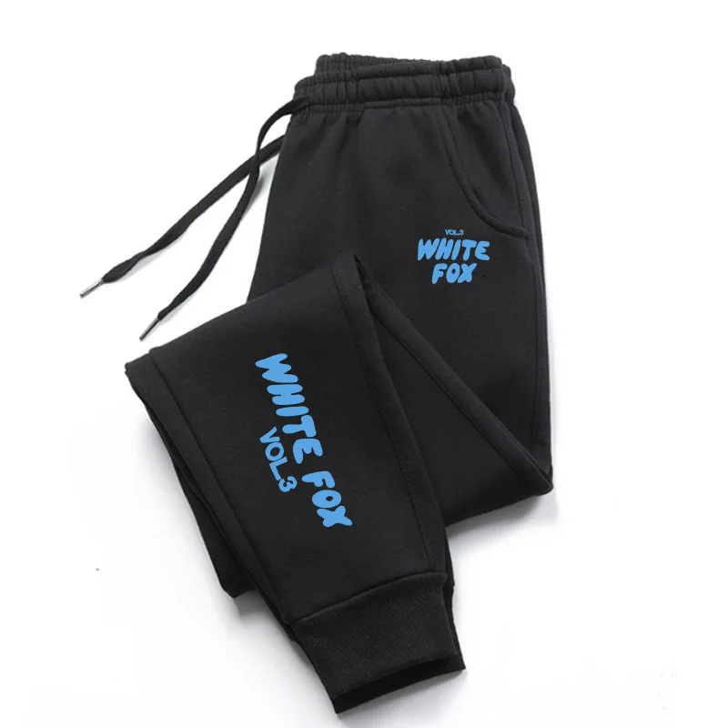 White Fox MenPants Autumn Winter Men Women Running Pants Joggers Sweatpant Sport Casual Trousers Fitness Gym Fleece Tracksuits 