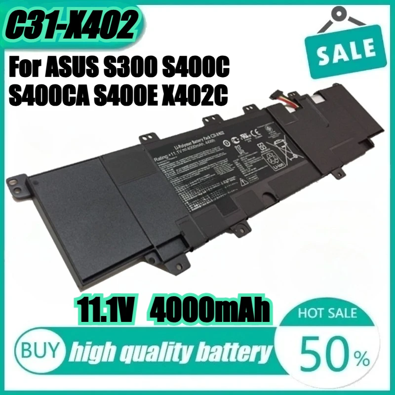 

New Laptop Battery For Asus VivoBook S400 S400C S400CA-DH51T UH51 S400E S500 S500C S500CA X402 X402C X402CA C31-X402 C32-X402