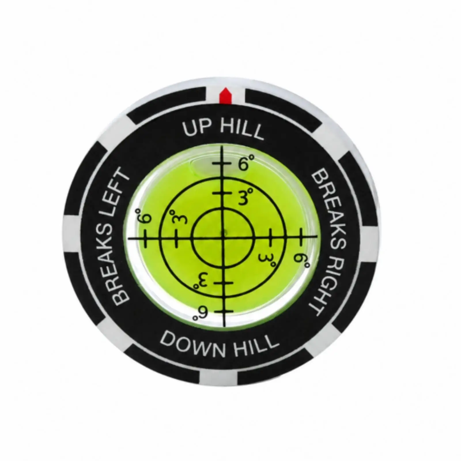 Golf Green Slope Level Tool Thin Flat Disc with Directional Labels for Left Right Break Practice