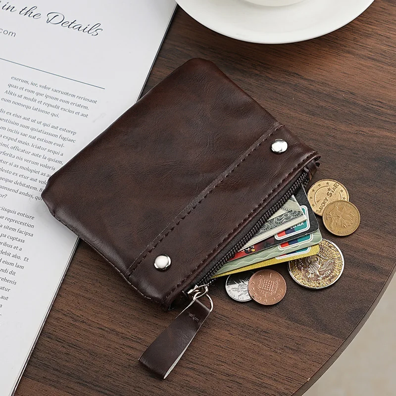 【Unisex】New European and American Retro Women's FashionPUShort Wallet Men's Pocket Card Wallet