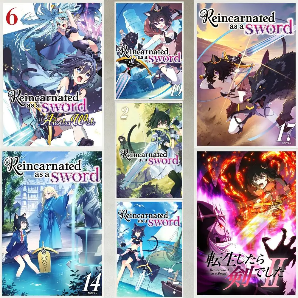 anime Reincarnated as a Sword Poster Poster HD Waterproof Self-adhesive Art Print Wall Decor for Bedroom Living Room Gift