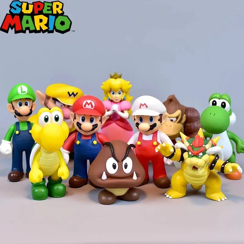 

Super Mario Series Toys Anime Peripherals Model Doll Luigi Yoshi Donkey Kong Wario Figure Collection Decoration Children Gifts