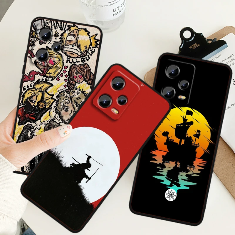 

Pirate Ship Anime One Piece For Xiaomi Redmi Note 13 12R 12 12S Turbo 11 11T 11S 10 10S Pro Plus 5G Black TPU Phone Case
