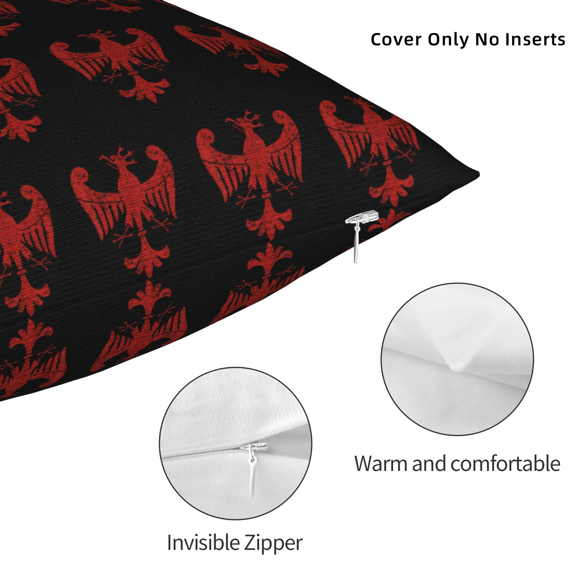 Polish Eagle Coat of Arms Poland Pillowcase Printed Fabric Cushion Cover Decoration Polska Throw Pillow Case Cover Bed Zippered