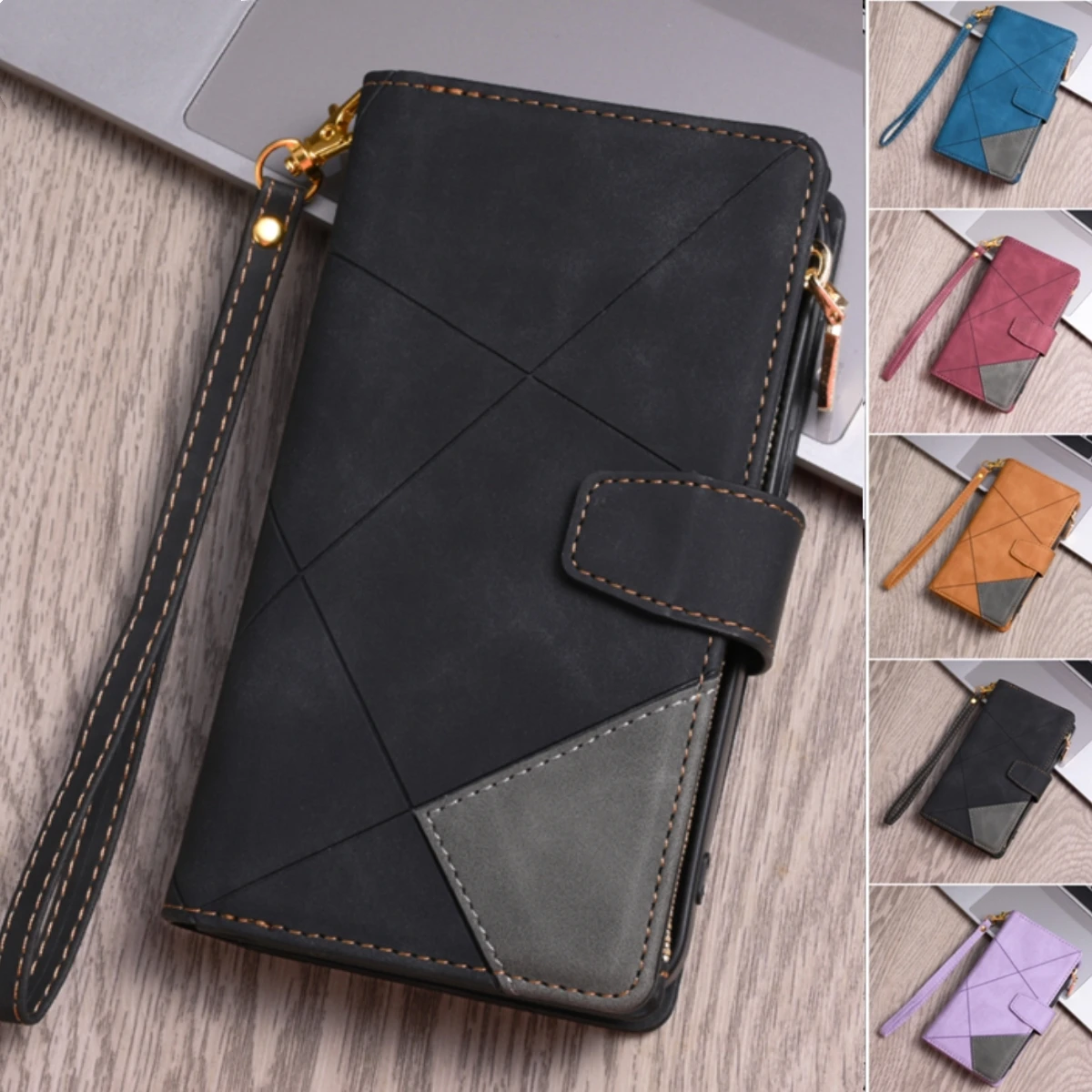 

Leather Flip Case For Samsung Galaxy S24 Ultra S23 FE Plus A16 A06 A15 A25 A35 A55 A05S A14 A24 A34 A54 A04S Card Wallet Cover