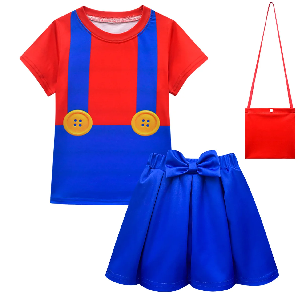 Baby Girls T-shirts and Skirts Summer Cosplay Fancy Costume Kids Carnival Christmas Marioh Clothing Disguise Children Vestido