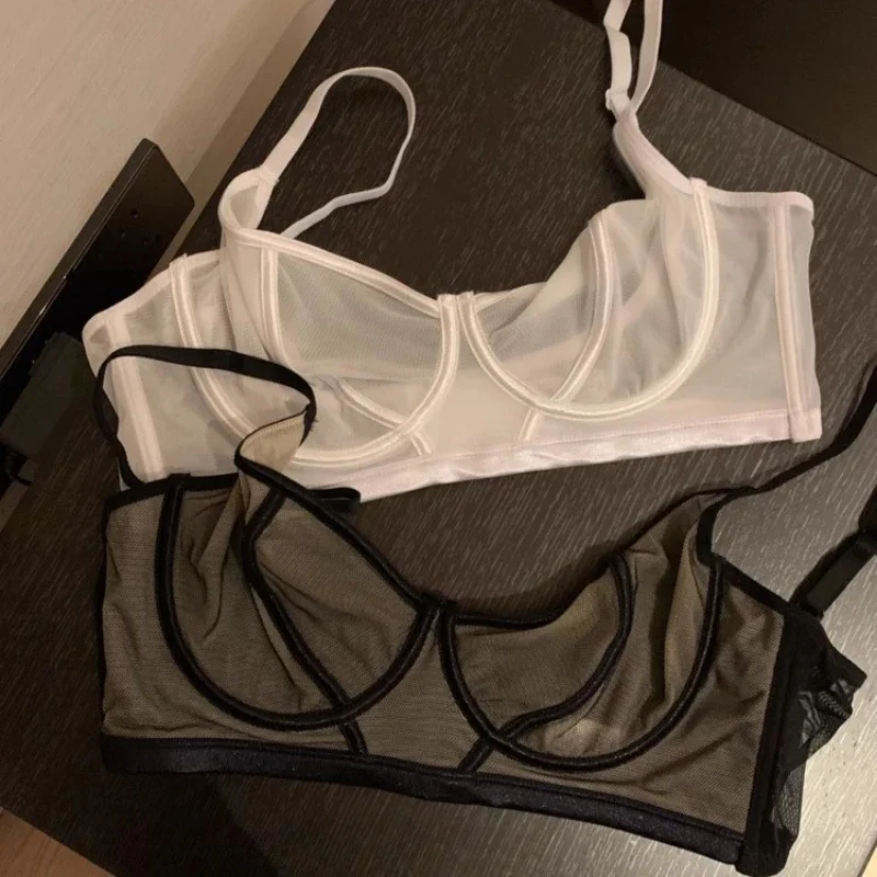 Podprsenka pro ženy, průhledná ultra tenká vyšívaná krajka bez ramínek, neviditelné sexy spodní prádlo, dárek na hrudník - náhled 6