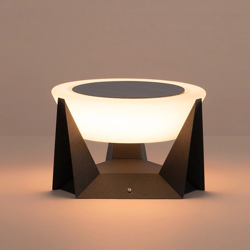 

Garden Lamp Villa Wall Tripod Sand Glass Pillar Light Decoration Door Top Lantern Courtyard Fence Landscape Post Lantern