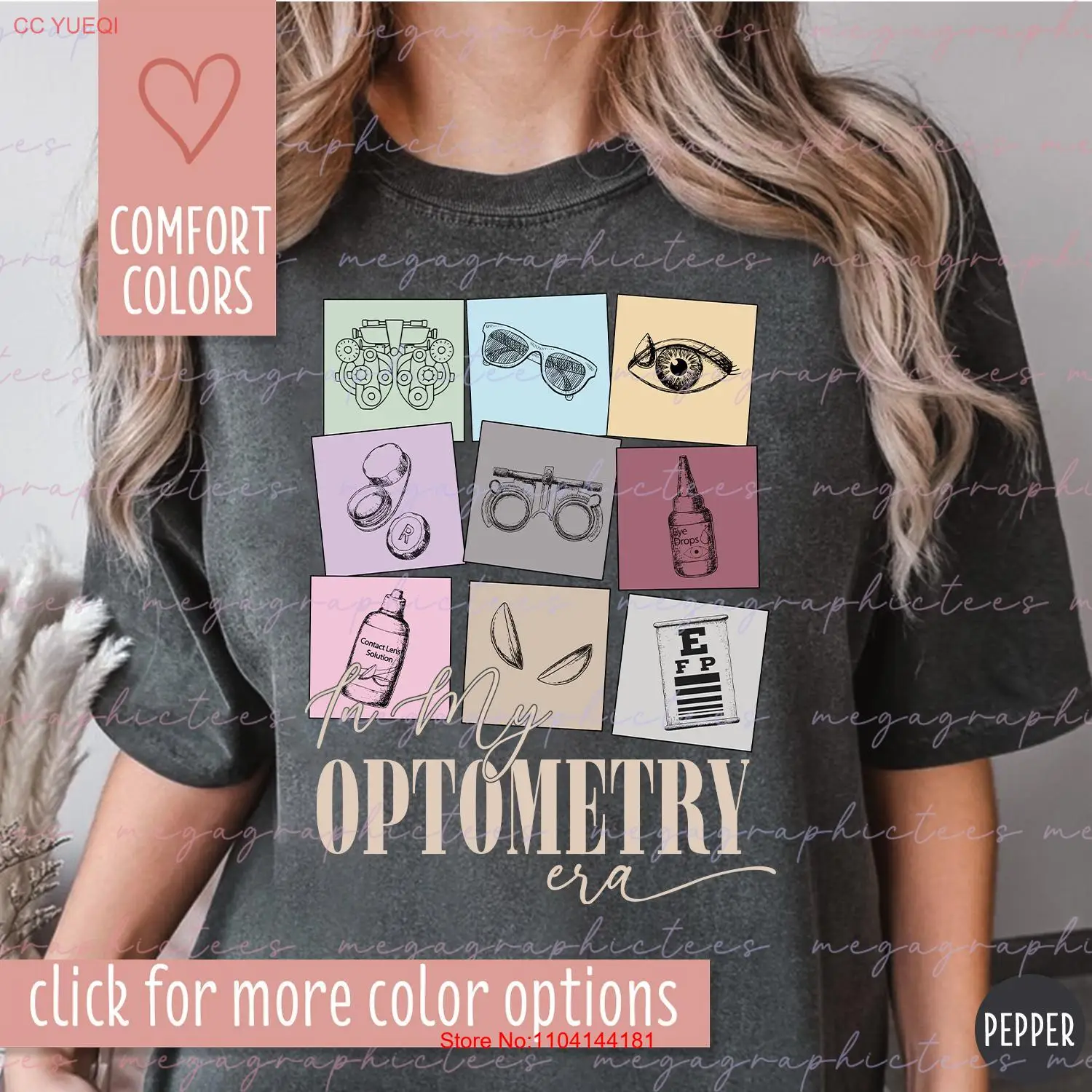 Comfort Colors Optometry T Shirt OphthalmologisT Ophthalmology Tech Graduation s Optometrist 002437 long or short sleeves