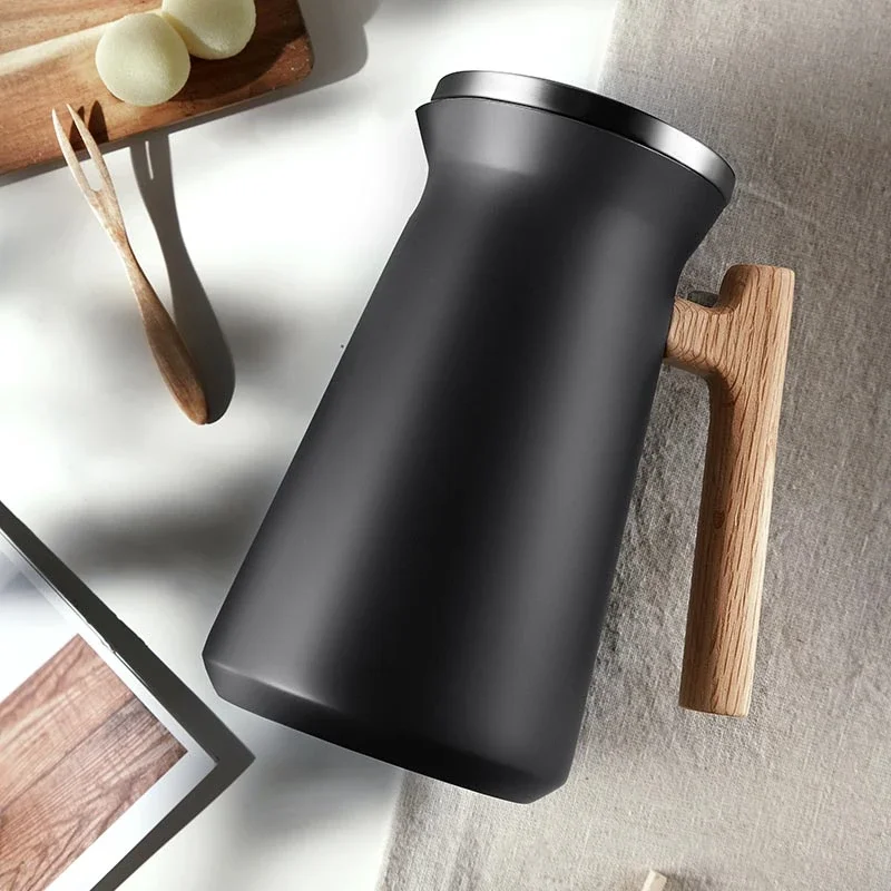 ポータブルサーモス、大容量ステンレス製10l、傾斜式木製サーモス、家庭やオフィスでの使用に適しています。