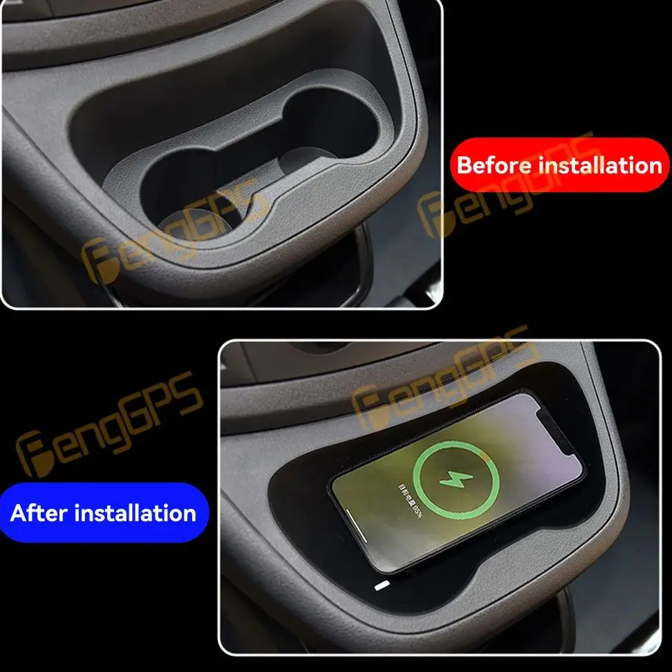 Carregamento rápido sem fio para carro, para mercedes benz vito 2016-2022 15w, carregador de telefone, suporte móvel, plug and play, placa de carregam