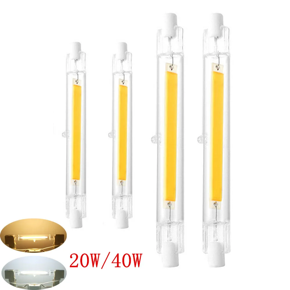 New R7S LED Bulb COB Glass Tube 78MM 20W 118MM 30W Replace Halogen Lamp 80W J78 J118 Lamparda Diode Spot Light AC 220V 230V 110V