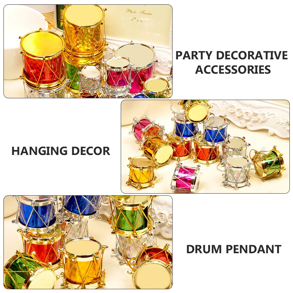 

Christmas Tree Decor 30 Pcs Drum Pendant Ornaments Hanging Decorations Party Holiday Accessories 5x5x4cm