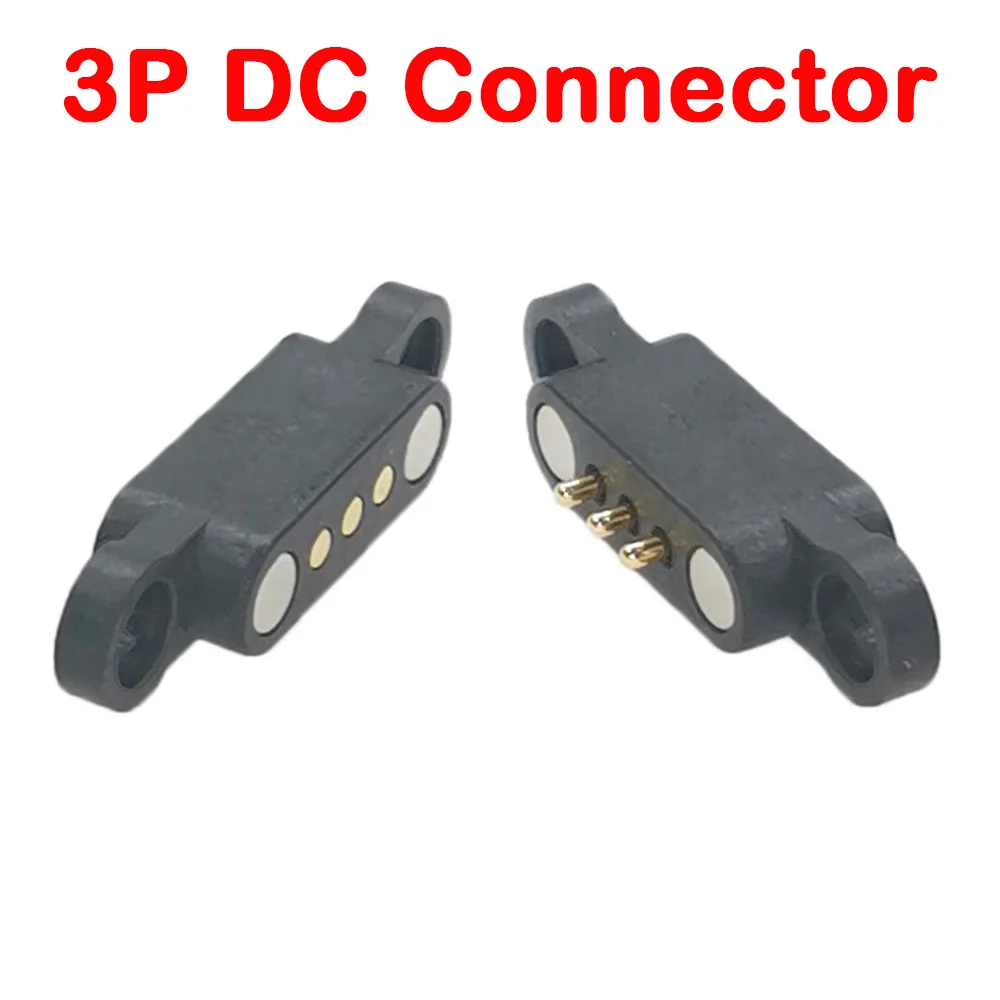 

10pcs DC Magnetic Spring Pogo Pin Connector 3 Pin Pitch 2.3mm PCB Mount Male Female Probe 3P Power Charging Terminal