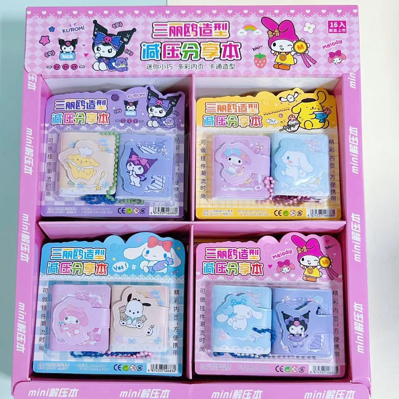 Imagem -02 - Sanrio Mini Notebook com Kuromi Melody Desenhos Animados Mão Ledger Livro Pequeno Portátil Suprimentos Estudante Presente Atacado Novo 16set