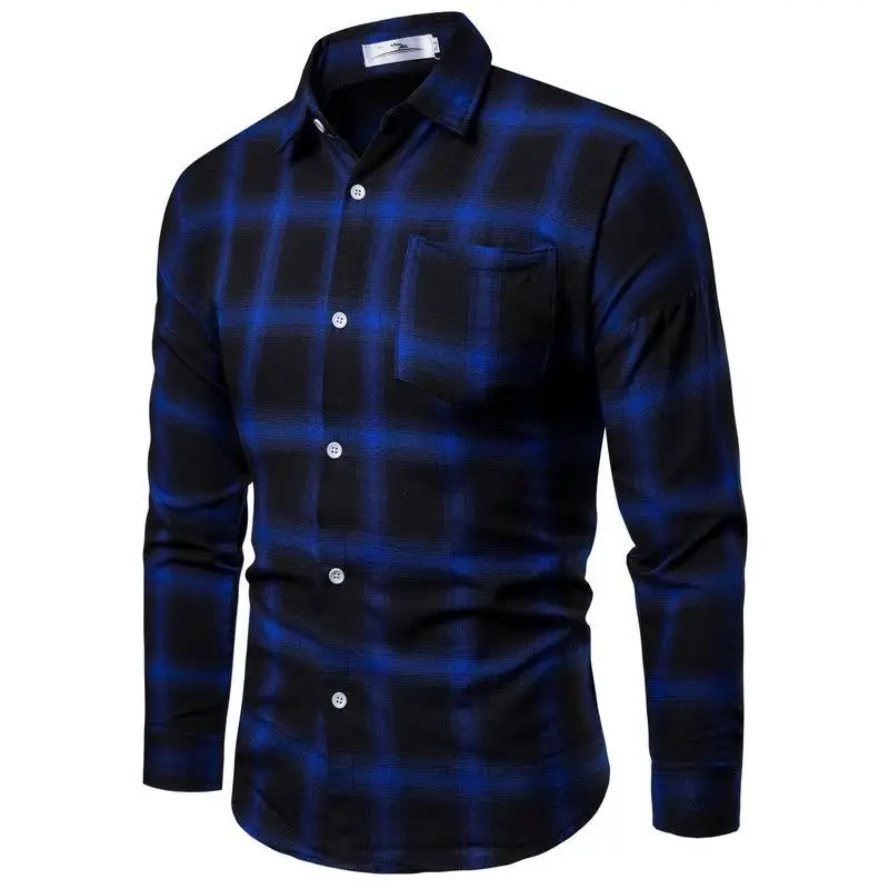 

Men's Long Sved Checkered Shirt Casual Style Printed Casual Shirt Men's Long Sleeve Printed Checkered Shirt Fashionable Inner...
