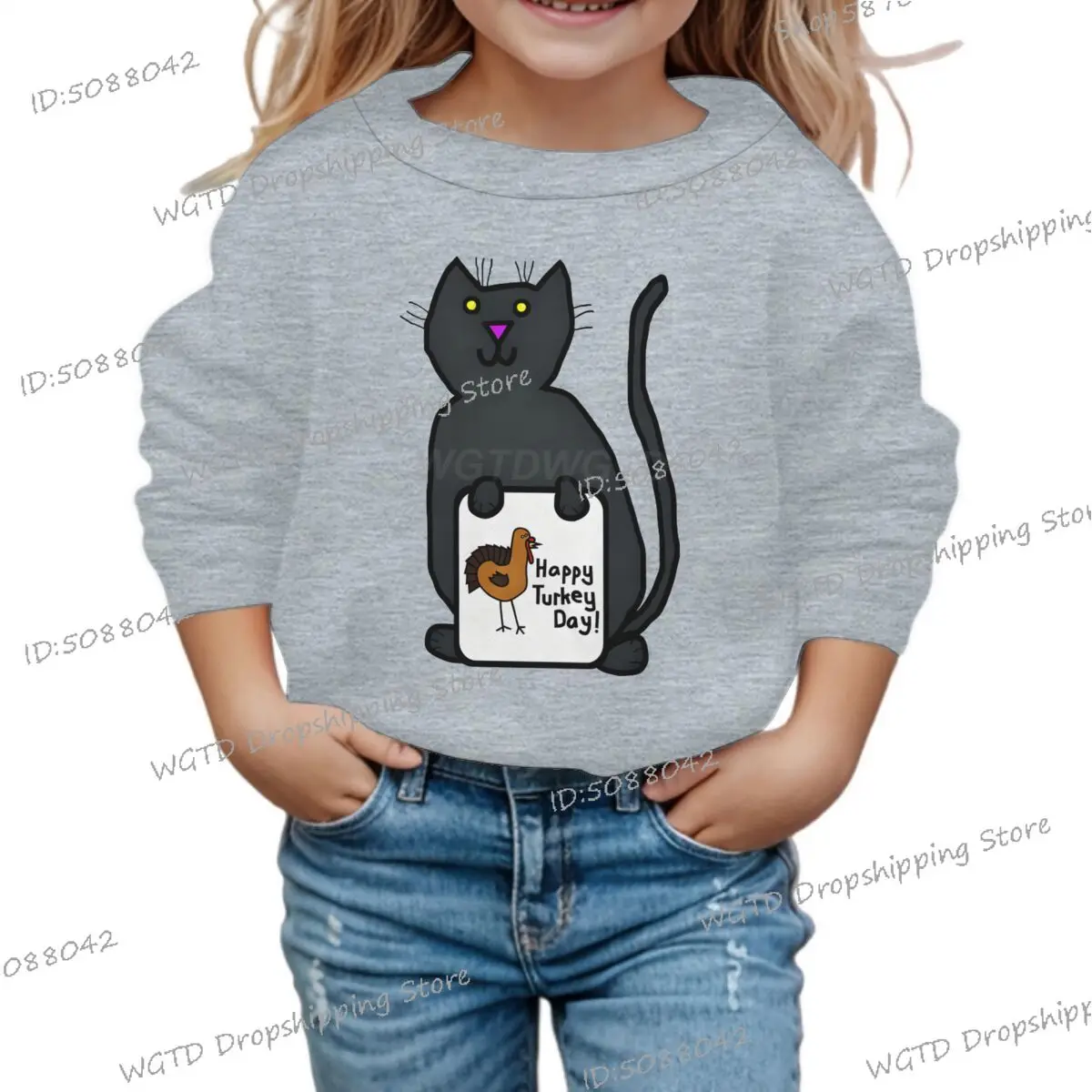 عيد سعيد للأطفال ملابس الخريف متعة تركيا الشكر بلوزات 2025 الأطفال طويلة الأكمام بلايز 3-12 سنة البلوز #5