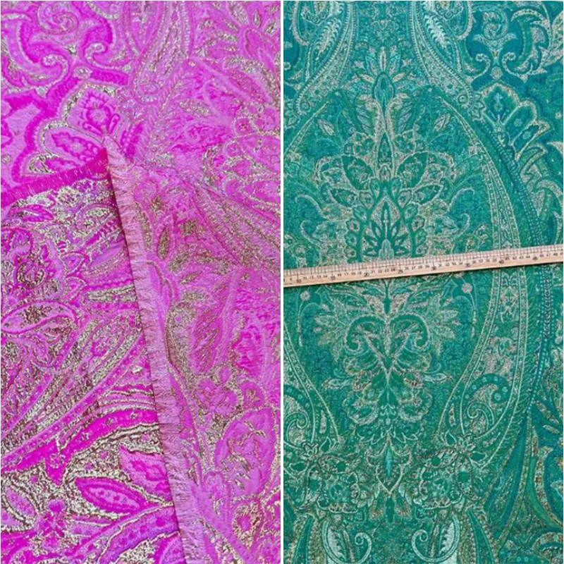 

Европейский придворный стиль, роскошная золотая жаккардовая платье, ткань высокого качества, маятниковое платье, плащ, комплект, декоративная ткань для дивана