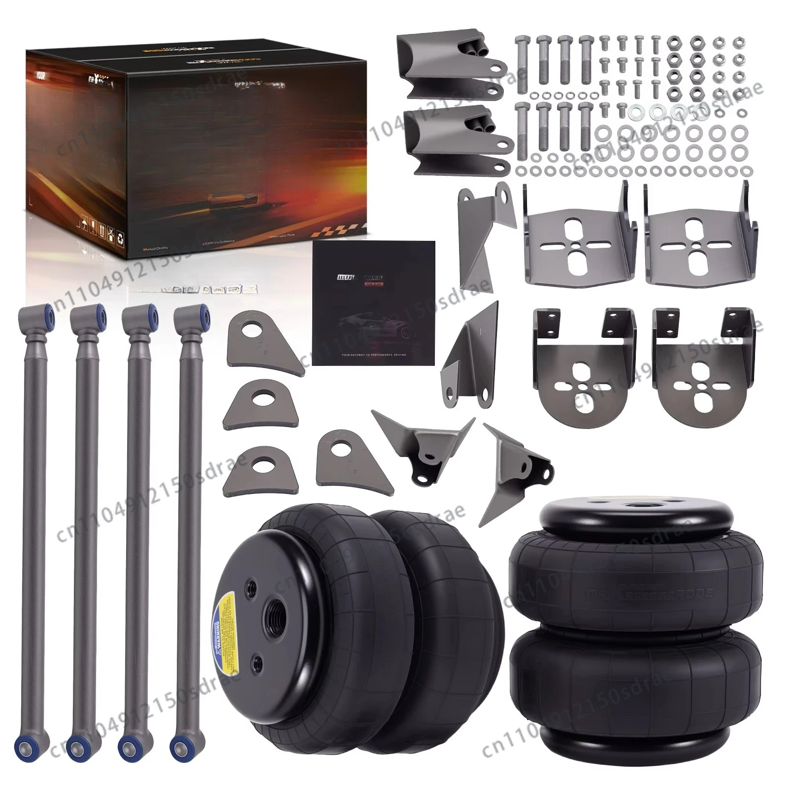 On a 4-link suspension kit with air suspension bag + triangular bracket