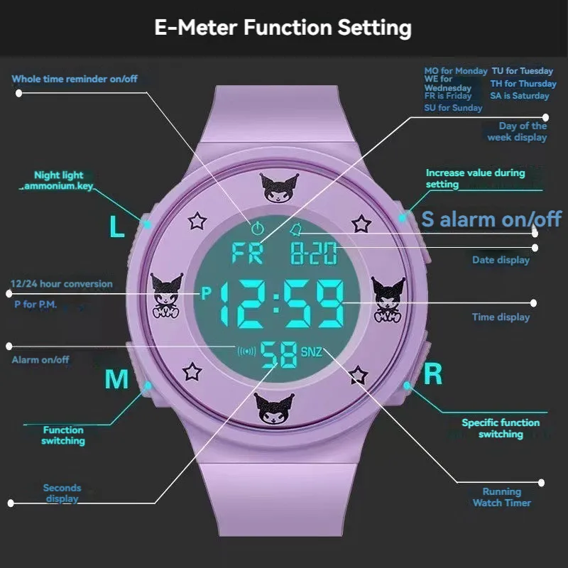 Kinderen Digitaal Horloge Kinderen Multifunctionele Nachtlampje Datum Tweede Display Horloges