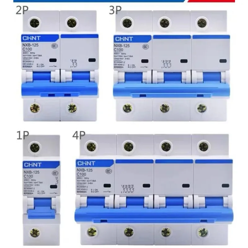 Chint high power air switch air switch DZ158 / NXB-125  1P 2P 3P 4P 63A 80A 100A 125A