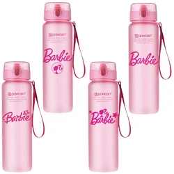 Cartoon Barbie Tazza d'acqua Bicchieri di plastica smerigliata di grande capacità Sport portatili all'aperto Fitness Bottiglia d'acqua in plastica Regalo 560ML