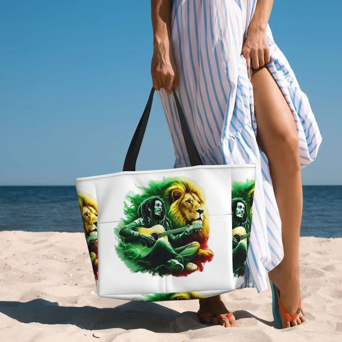 

Bob Marley One Love Beach Tote Bag Sport Gym Yoga Duffle Large Tote Bag Women Travel Bag Fitness bag