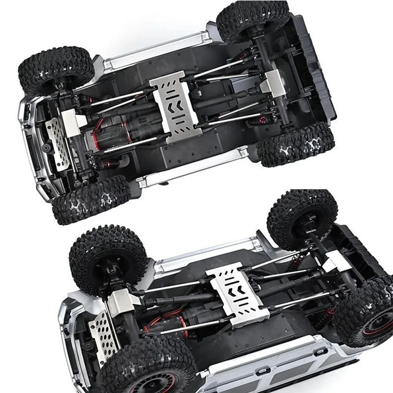 Protector de armadura de chasis de parachoques de placa de deslizamiento de acero inoxidable para piezas de actualización de coche 1/10 YK4106 YK4107 RC, accesorios de protección resistentes