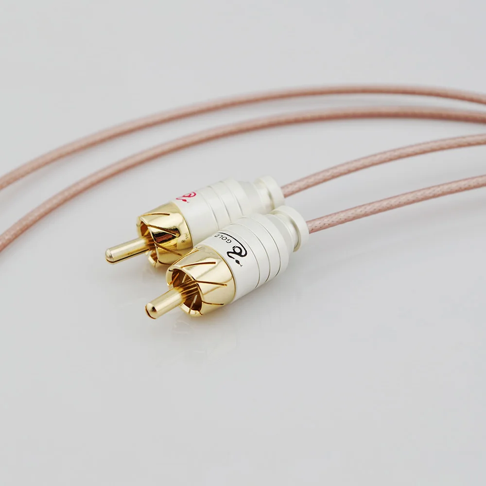Audiocrats Versilbertes RCA-Audiokabel 2RCA Stecker auf Stecker HiFi Stereo für TV Verstärker CD DVD - Audiokabel – Detail 2
