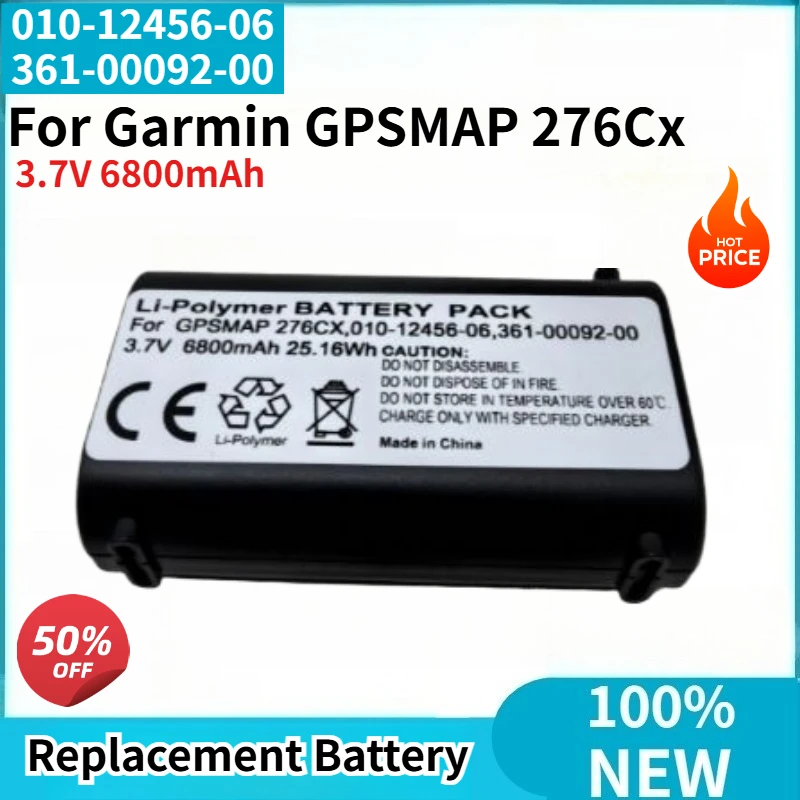 

010-12456-06 361-00092-00 High Quality Battery 3.7V 6800mAh for Garmin GPSMAP 276Cx Brand New Replacement Battery