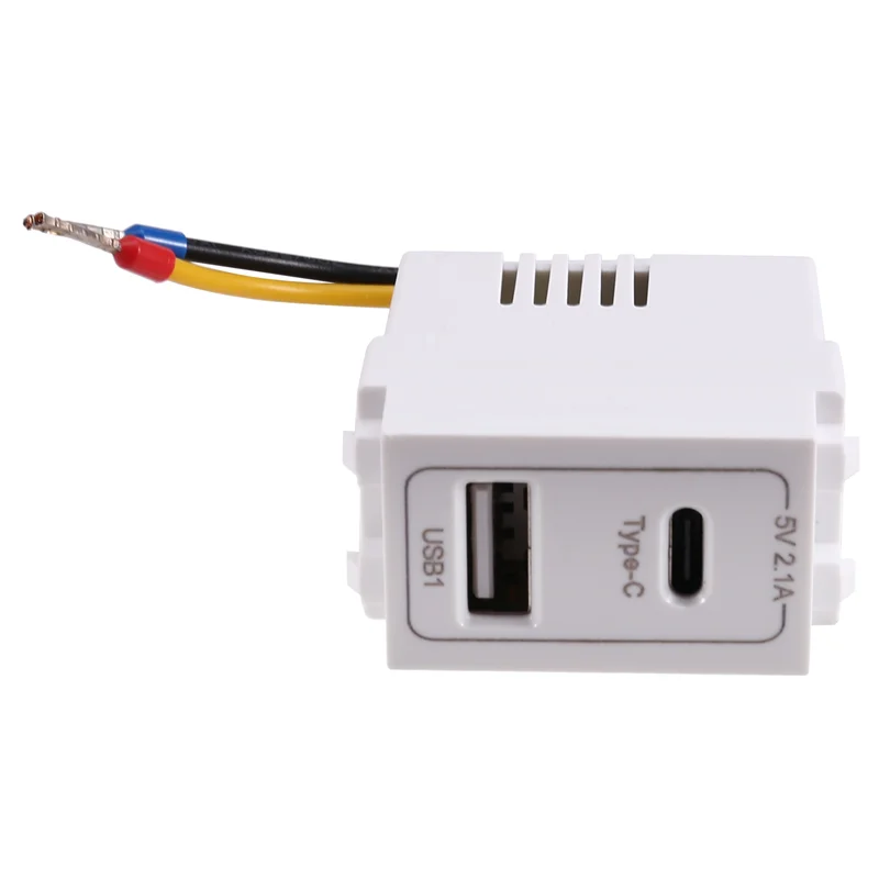 【VENDA QUENTE】 Novo módulo de alimentação de porta dupla USB tipo C 220V Soquete 5V 2.1A Módulo de carregamento de telefone Transformador Adaptador de alimentação de carregamento