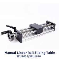 XYZ Axis Linear Rail Guide Slide Stage BallScrew SFU1605 SFU1610 With Handwheel Double Optical Axis 100mm-500mm Stroke cnc parts