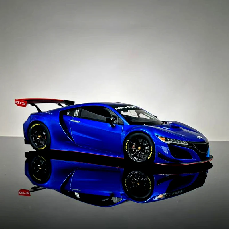 ในสต็อก: 1:18 HONDA NSX GT3 2018 โมเดลรถจําลองหล่อ, ของเล่นของขวัญเทศกาลสําหรับเด็กผู้ชาย, ของตกแต่งสะสมสําหรับผู้ใหญ่