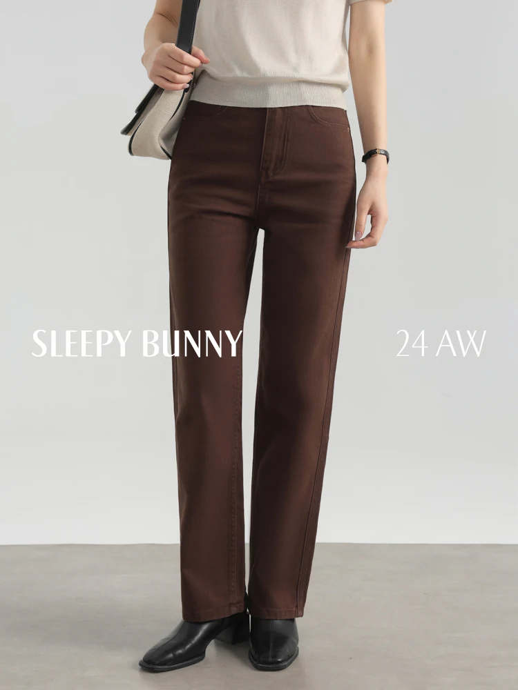 جينز مستقيم عتيق عالي الخصر وواسع الساق من قماش الدنيم سروال نسائي فضفاض غير رسمي أمريكي بنطلون ميلارد أنيق طويل قيعان الزي #2